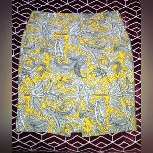 J. Crew Lined Paisley Skirt Sz 10 EUC